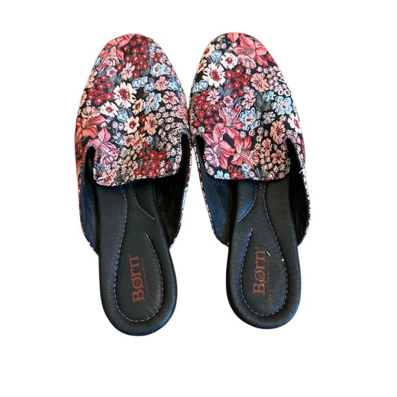 Born Ingah Backless Slides Mules Flats Tapestry Floral Comfort Size 10 Women's - Picture 3 of 10